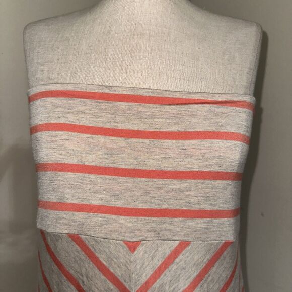 NWT Larry Levine Peach Tan Maxi Striped Dress Size XL - Picture 4 of 9